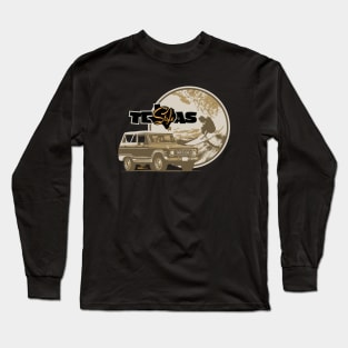 Texas-Style Surfer with Ford Bronco in browns Long Sleeve T-Shirt